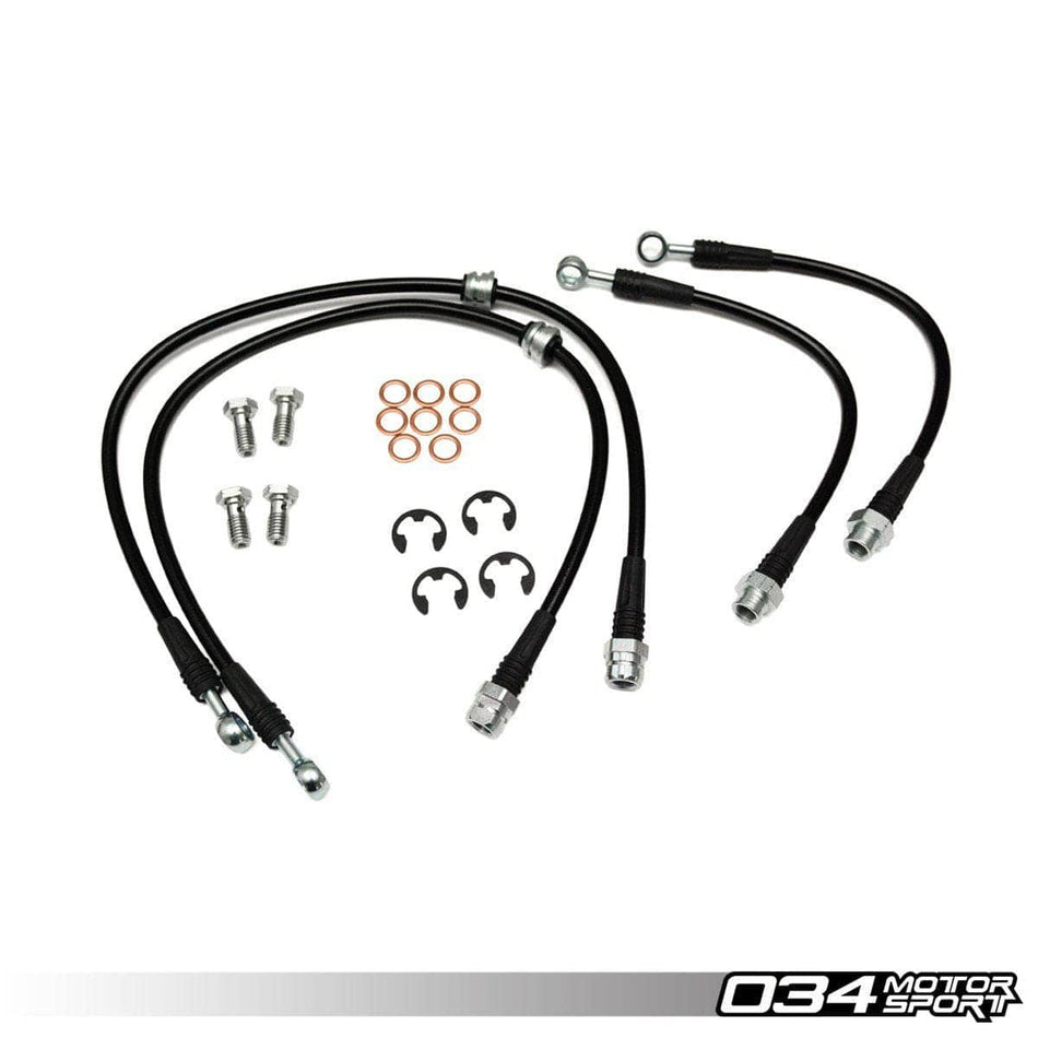 034-303-0017 STAINLESS STEEL BRAIDED BRAKE LINE KIT, AUDI A3 & MKVI VOLKSWAGEN GOLF/RABBIT/GTI/JETTA/GLI W/ BOSCH CALIPERS