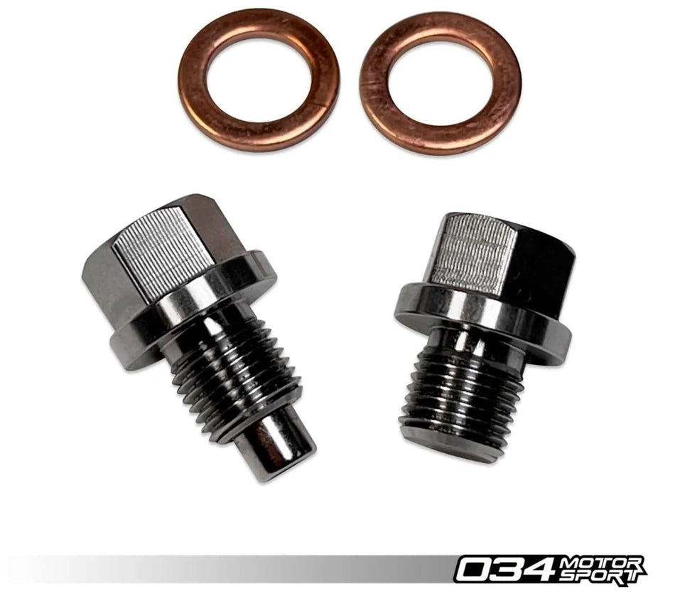 034Motorsport Rear Differential Magnetic Drain Plug Kit, Audi 8J/8P/8V/8V.5/8S/8Y Quattro Vehicles, VW Mk5/Mk6/Mk7/Mk7.5/Mk8 4Motion Vehicles - 034-504-Z021