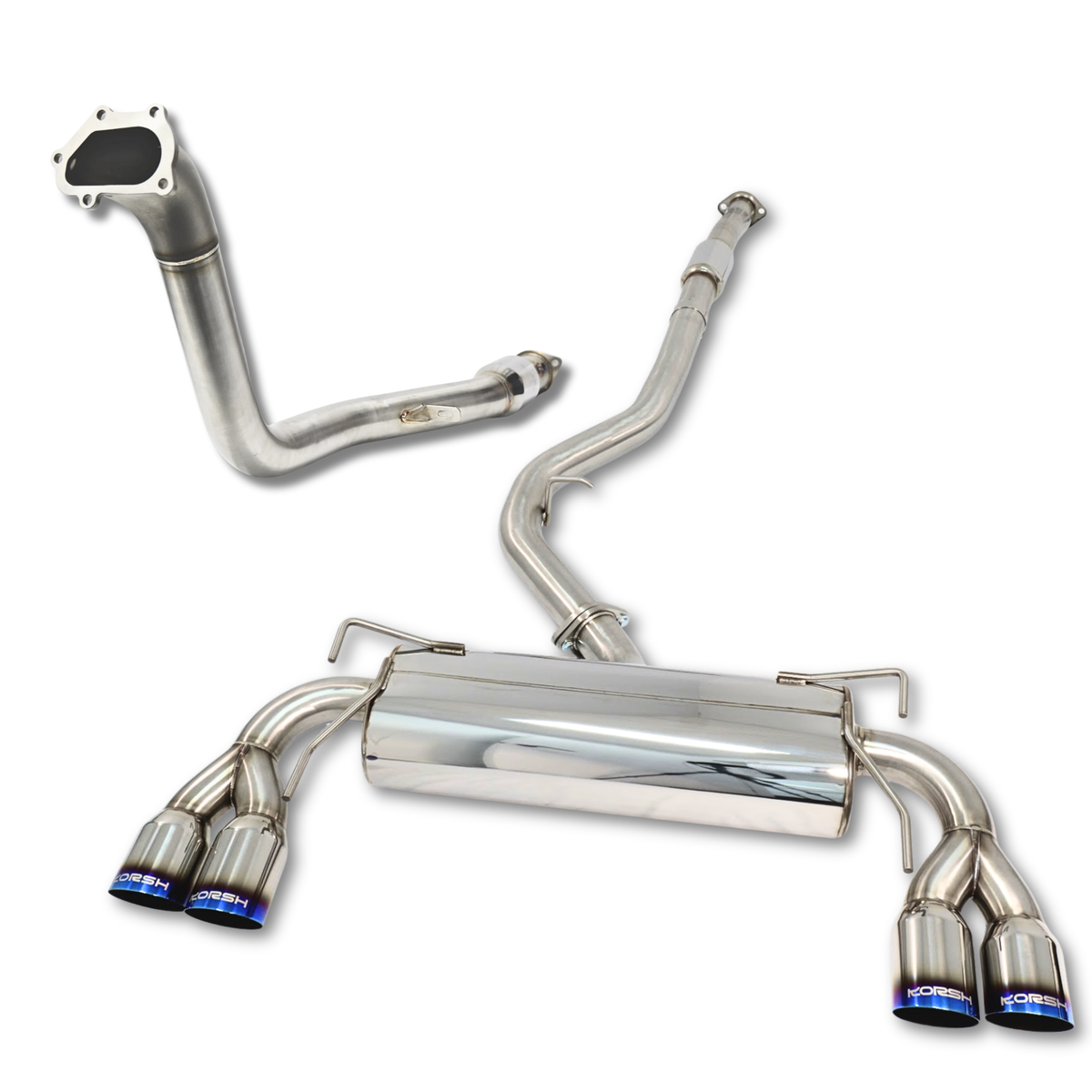 Korsh Subaru WRX STI 2008-2014 Hatch Turbo Back Exhaust - Stainless Steel with Titanium Tips