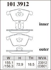 DIXCEL Front Brake Pads - Ford Focus XR5 Turbo (LT) / Mazda 3 MPS (BK / BL)