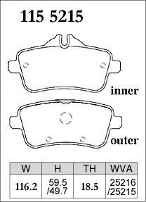 DIXCEL Rear Brake Pads - Mercedes-AMG A45 (W176) / CLA45 (C117) / GLA45 (X156)