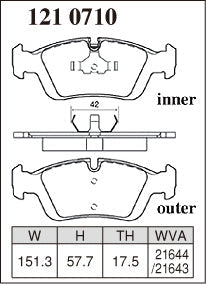 DIXCEL Front Brake Pads - BMW 3 Series (E36/E46) / Z3 / Z4 (E85/E86)