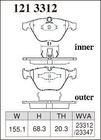 DIXCEL Front Brake Pads - BMW 1M Coupe (E82) / M3 (E90/E92/E93) / 520d (E60)