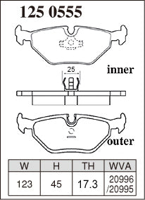 DIXCEL Rear Brake Pads - BMW M3 (E30 / E36) / BMW M5 (E34) / BMW Z3 M