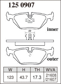 DIXCEL Rear Brake Pads - BMW 3 Series (E36/E46) / Z4 / MG ZT / Rover 75