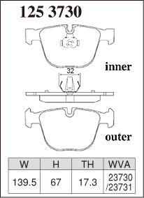 DIXCEL Rear Brake Pads - BMW M3 (E90/E92/E93) / M5 (E60) / M6 (E63/E64)