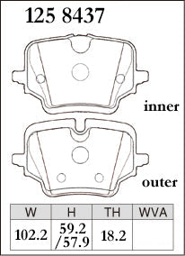 DIXCEL Rear Brake Pads - BMW M135 (F70) / X1 M35i (U11) / X2 M35i (U10) / MINI JCW Countryman (U25)
