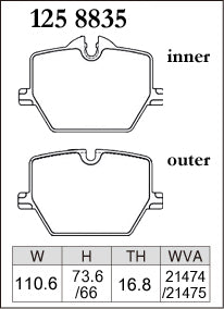 DIXCEL M Type Rear Brake Pads - BMW M240i (G42) / Toyota GR Supra (A90) / BMW Z4 (G29)