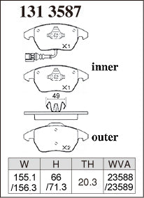 DIXCEL Front Brake Pads - VW Golf GTI (Mk5 / Mk6)
