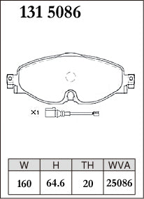 DIXCEL Front Brake Pads - VW Golf (Mk7) / Golf GTI (Mk7) / Passat (B8) / Audi A3 (8V)