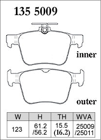 DIXCEL Rear Brake Pads - VW Golf GTI / R (Mk7) / T-Roc R (A1) / Tiguan R (AD) / Audi S3 (8V)