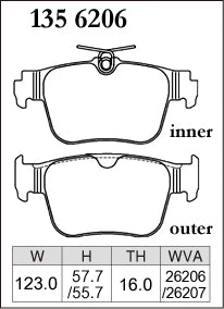 DIXCEL Rear Brake Pads - VW Golf GTI / R (Mk8) / Audi S3 (8Y)