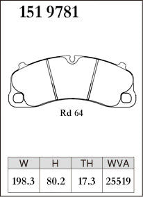 DIXCEL Front Brake Pads - Porsche 911 (991.2 / 992) Carrera / GTS / Turbo / Targa / 718 Cayman GTS 4.0