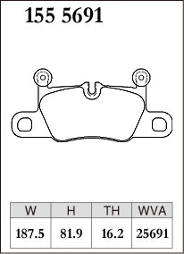 DIXCEL Rear Brake Pads - Porsche 911 (991.2 / 992), Cayenne, Taycan