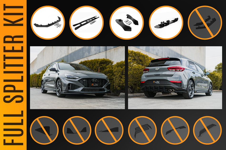 Flow Designs i30N-Line Hatch PDe.V6 FL�2024+ Full Lip Splitter Set