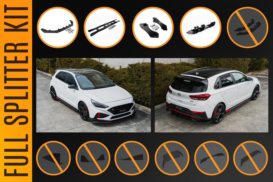 Flow Designs i30N Hatch PDE V6 FL2 2025+ Full Lip Splitter Set