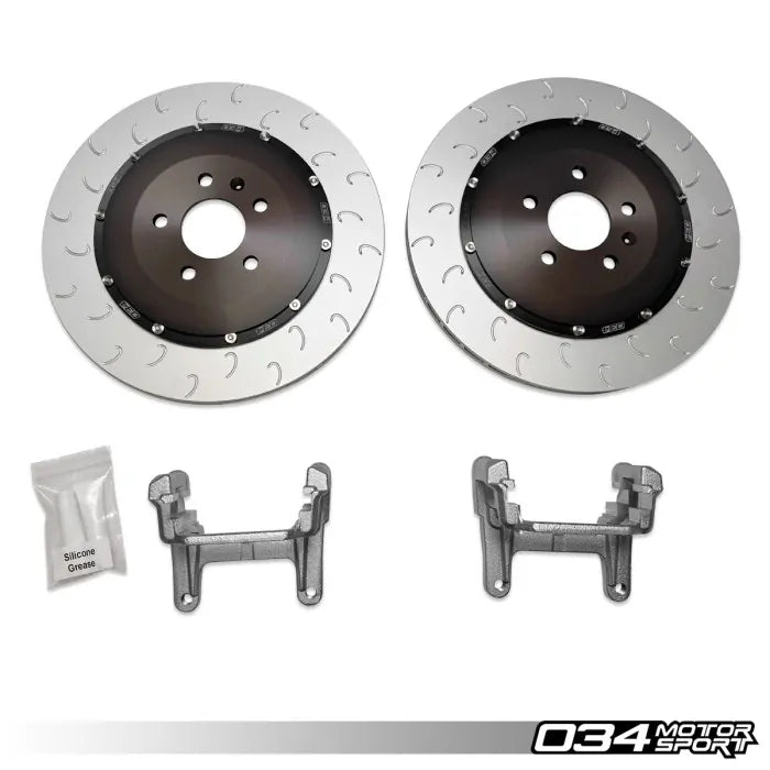 034Motorsport 2-Piece Floating Rear Brake Rotor 370mm Upgrade Audi B9 A4/S4/A5/S5/Q5/SQ5 - GREY