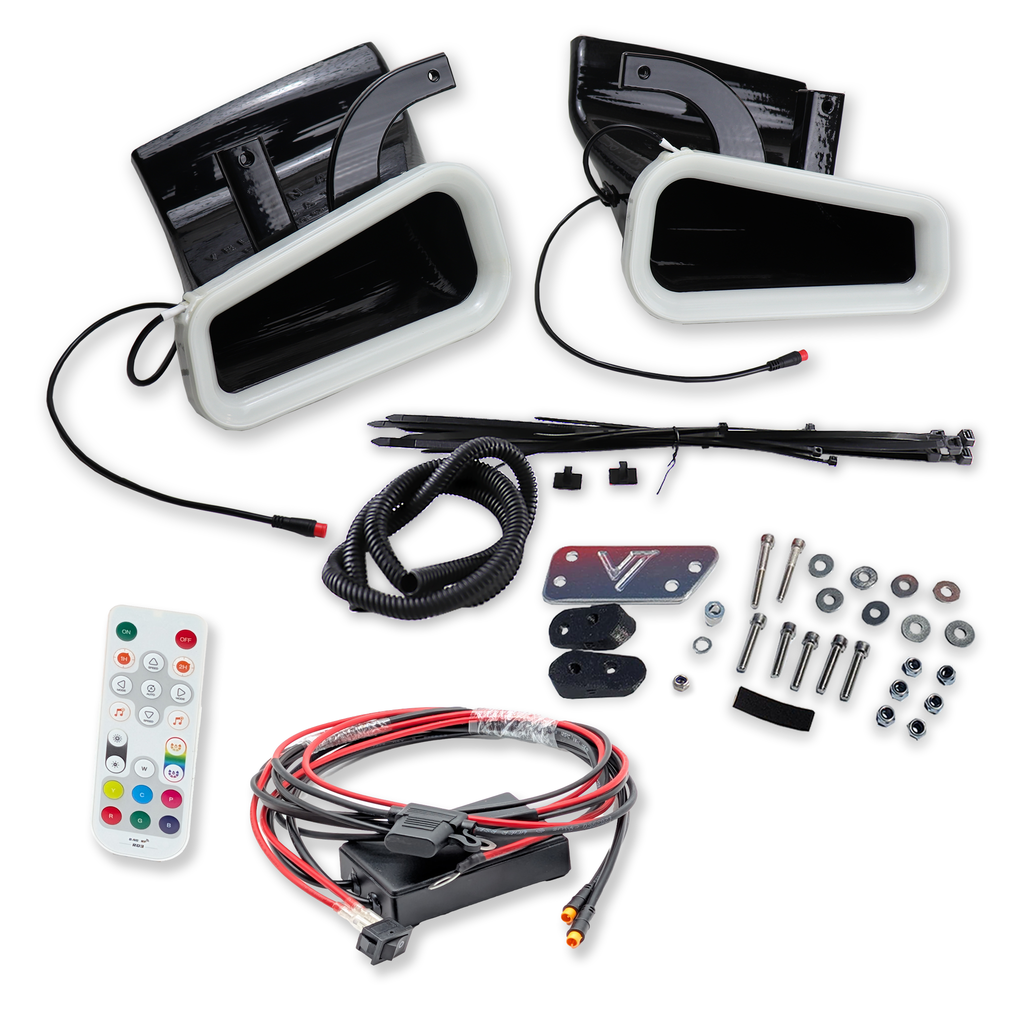 Velossa Tech Dual BIG MOUTH LIT KIT Ram Air Intake Snorkels | Infiniti Q50 Red Sport 2016-2024