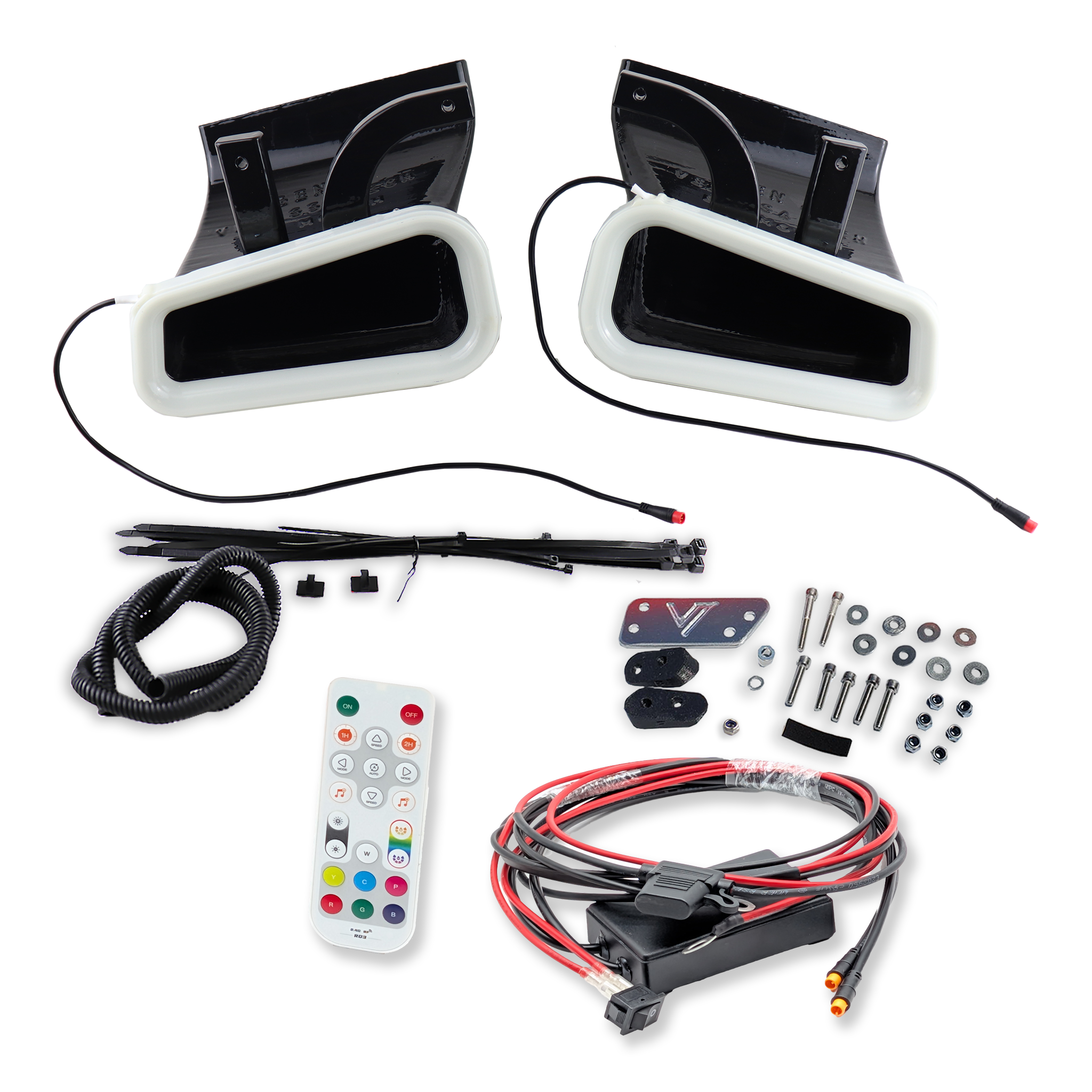 Velossa Tech Dual BIG MOUTH LIT KIT Ram Air Intake Snorkels | Infiniti Q60 Red Sport 2016-2022