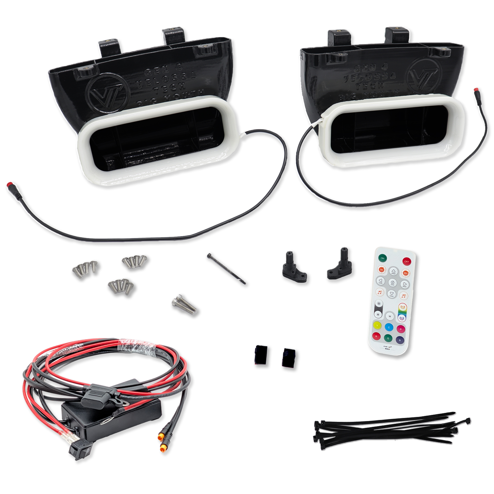 Velossa Tech Dual BIG MOUTH LIT KIT Ram Air Intake Snorkels | Ford F-150 2015-2017 & Ford F-150 Raptor 2017-2020