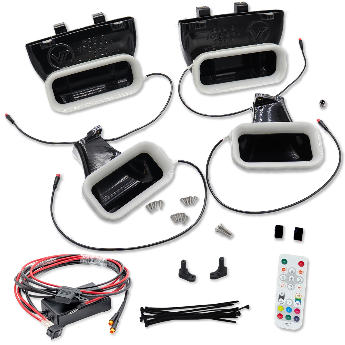 Velossa Tech Quad BIG MOUTH LIT KIT Ram Air Intake Snorkels | Ford F-150 2015-2017 & Ford F-150 Raptor 2017-2020