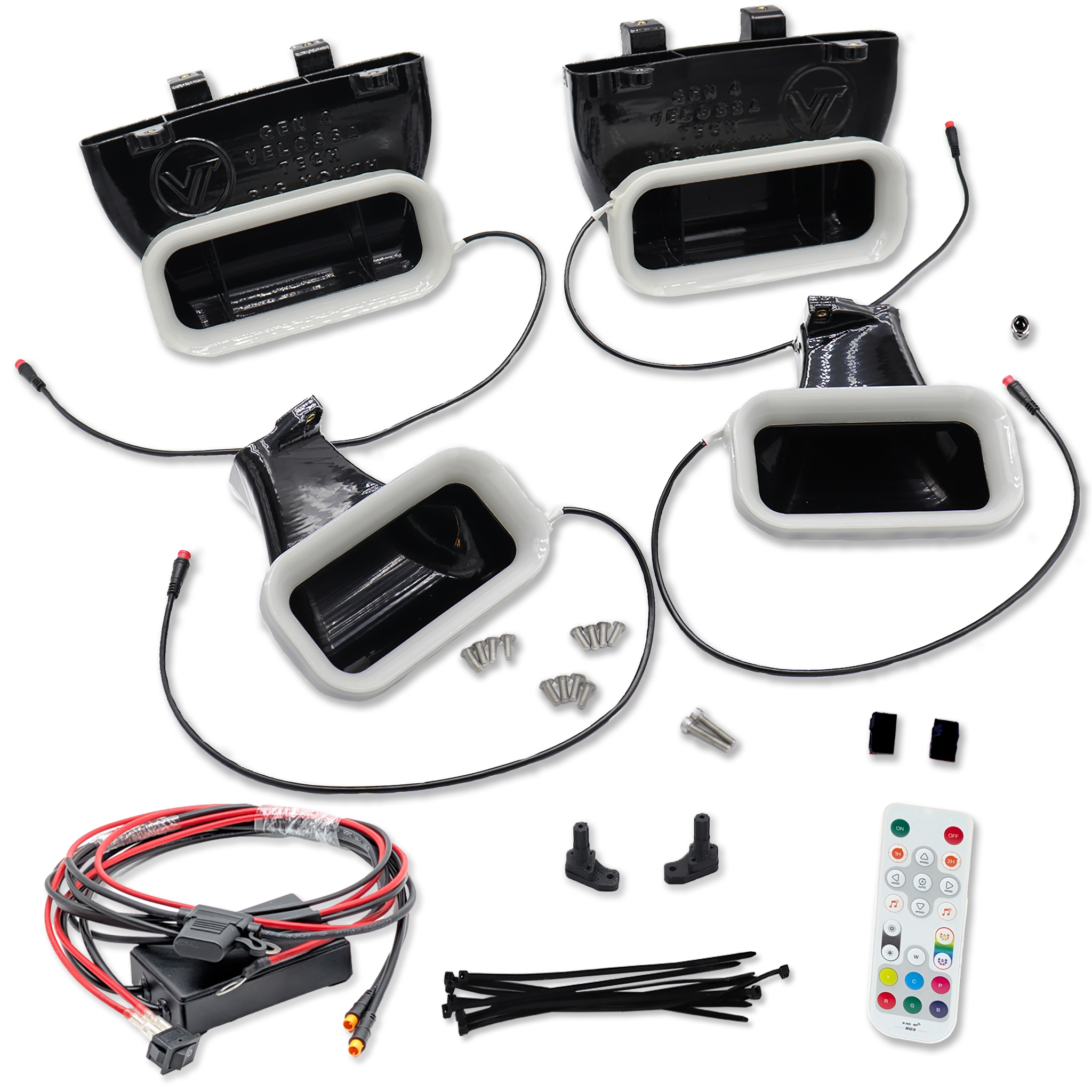 Velossa Tech Quad BIG MOUTH LIT KIT Ram Air Intake Snorkels | Ford F-150 2015-2017 & Ford F-150 Raptor 2017-2020