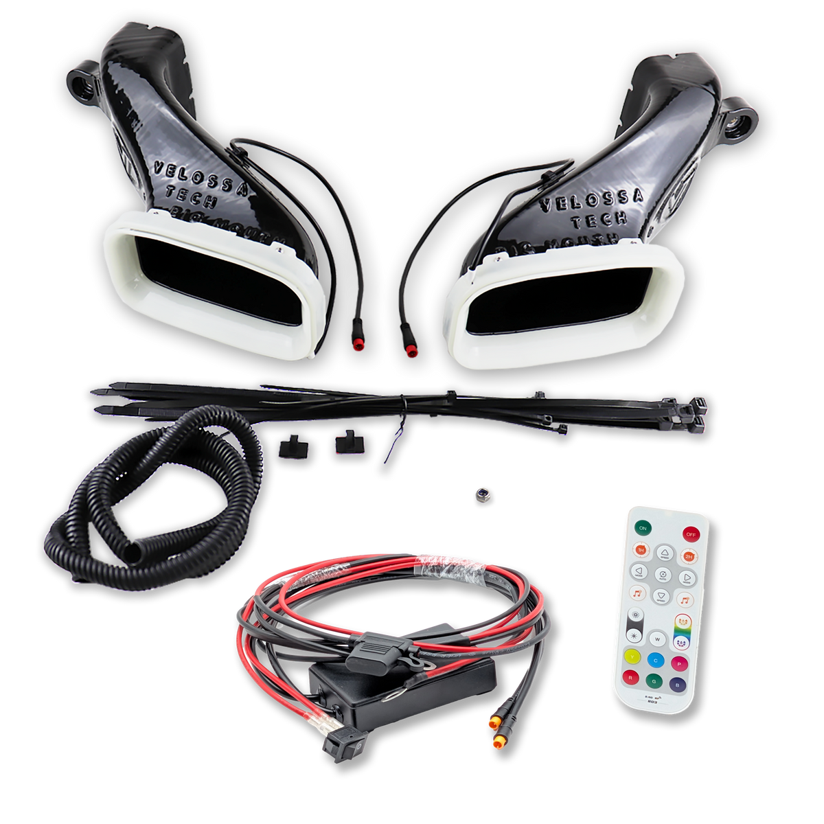 Velossa Tech Dual BIG MOUTH LIT KIT Ram Air Intake Snorkels | Kia Stinger 3.3T/2.0T/2.5T 2017-2024