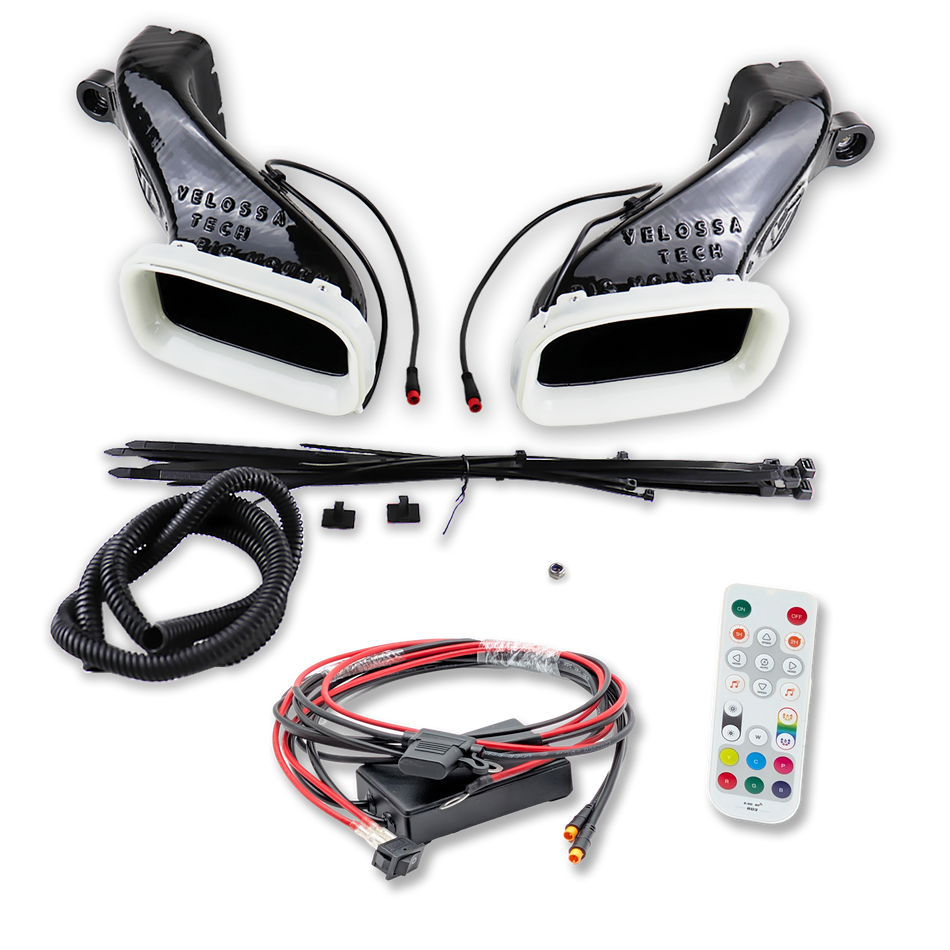 Velossa Tech Dual BIG MOUTH LIT KIT Ram Air Intake Snorkels | Kia Stinger 3.3T/2.0T/2.5T 2017-2024