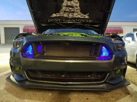 Velossa Tech Dual BIG MOUTH Ram Air Intake Snorkels - LED LIT Version | Ford Mustang 2015-2017 — view 5
