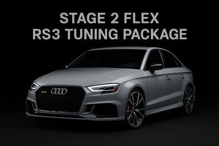 2020 rs3 on black background, text says: Stage 2 Flex RS3 Tuning Package