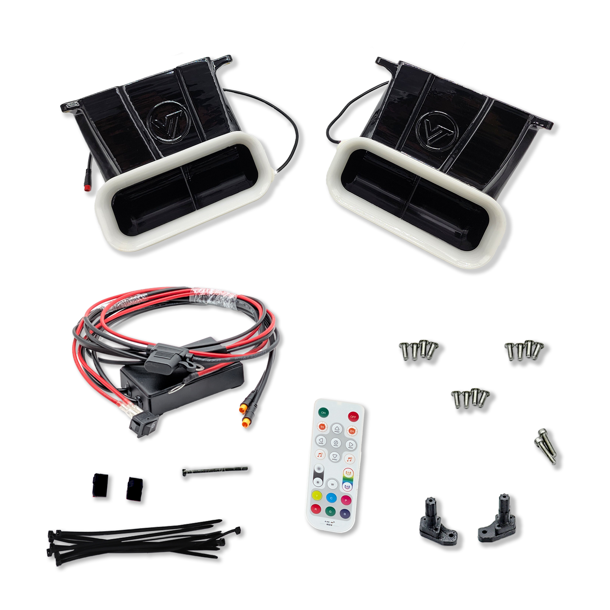 Velossa Tech Dual BIG MOUTH LIT KIT Ram Air Intake Snorkels | Ford F-150 & Tremor (non Raptor) 2021-2023