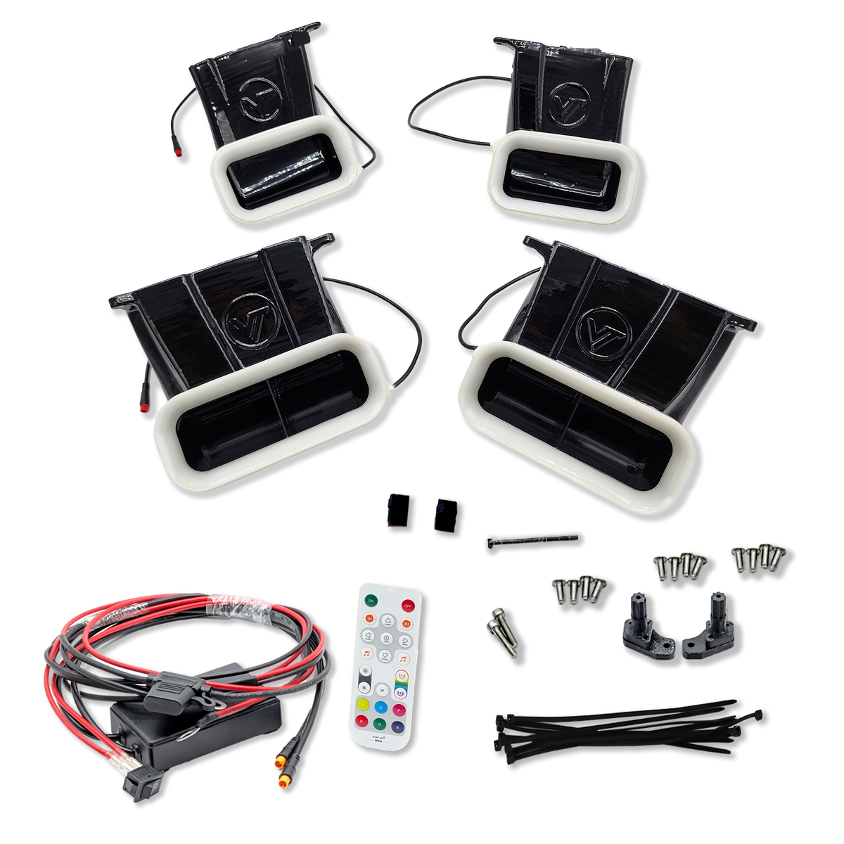 Velossa Tech Quad BIG MOUTH LIT KIT Ram Air Intake Snorkels | Ford F-150 & Tremor (non Raptor) 2021-2023