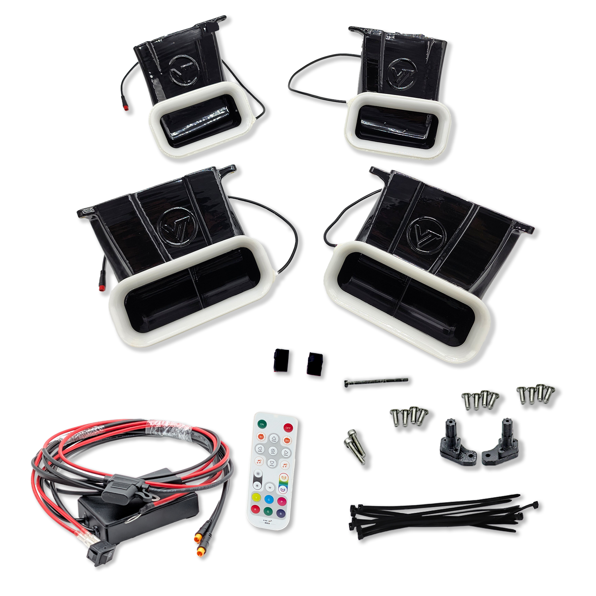 Velossa Tech Quad BIG MOUTH LIT KIT Ram Air Intake Snorkels | Ford F-150 & Tremor (non Raptor) 2021-2023