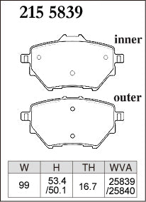 DIXCEL Rear Brake Pads - Peugeot 308 GTi 270 (T9)