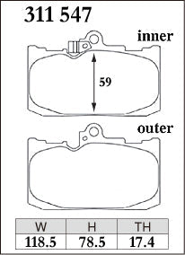 DIXCEL Front Brake Pads - Lexus RC200t / RC300 (ASC10R) / RC350 (GSC10R) - F Sport