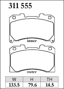DIXCEL Front Brake Pads - Toyota GR Yaris (GXPA16) / GR Corolla (GZEA14H) / Lexus LBX Morizo RR (GAYA16)