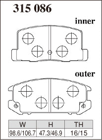 DIXCEL Rear Brake Pads - Toyota MR2 (AW11/SW20/ZZW30)