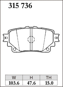 DIXCEL Rear Brake Pads - Lexus RX (AL30) / NX (AZ20) / IS (XE30) / Toyota Alphard (AH40)