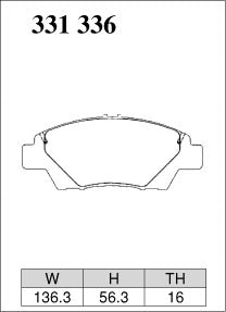 DIXCEL Front Brake Pads - Honda Super-ONE (JG6) / Jazz (GE/GK) / City (GM) / CR-Z (ZF) / Civic (FD)