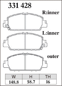DIXCEL Front Brake Pads - Honda HR-V / Vezel (RU/RV) / Odyssey (RC) / Accord Hybrid (CR)