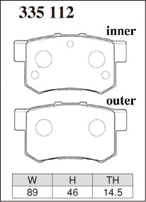 DIXCEL Rear Brake Pads - Honda Integra Type R (DC2) / Honda S2000 (AP1 / AP2)