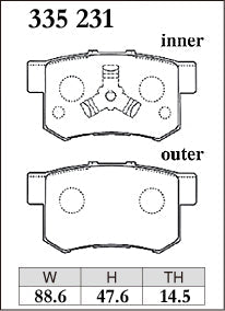 DIXCEL Rear Brake Pads - Honda CR-V (RD6/RD7/RE3/RE4/RM1/RM4)