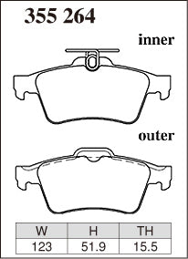 DIXCEL Rear Brake Pads - Ford Focus RS / Focus ST (LW/LZ) / Mazda 3 MPS (BK/BL)