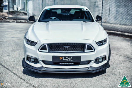 White Ford Mustang S550 FM Front Lip Splitter Extensions
