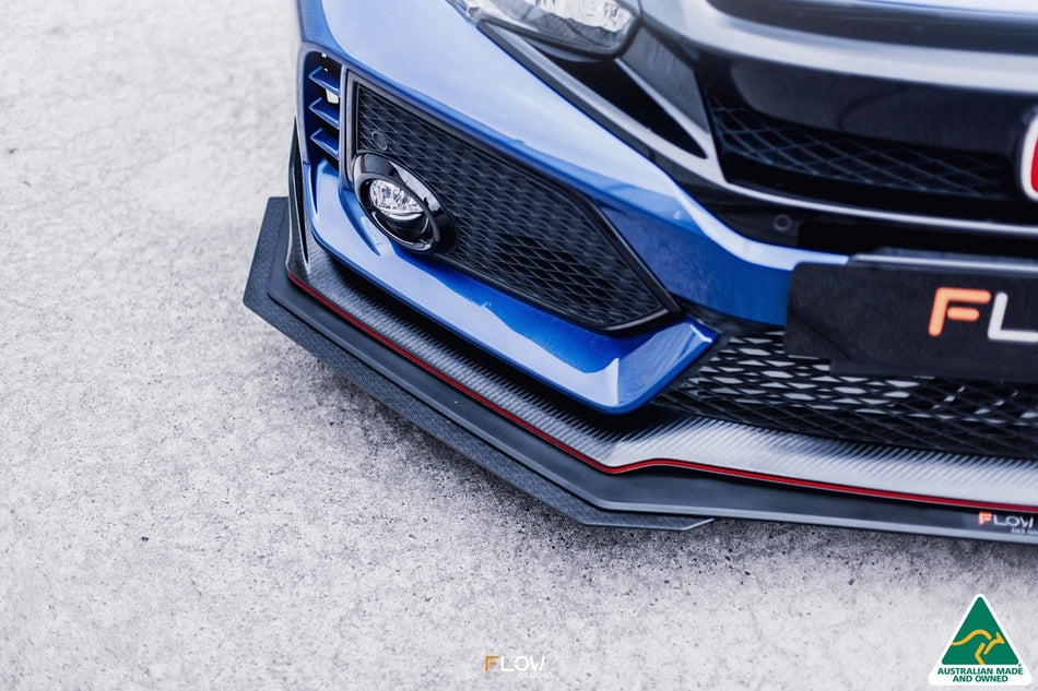 Flow Designs FK8 Civic Type R Front Lip Splitter Extensions (Pair)