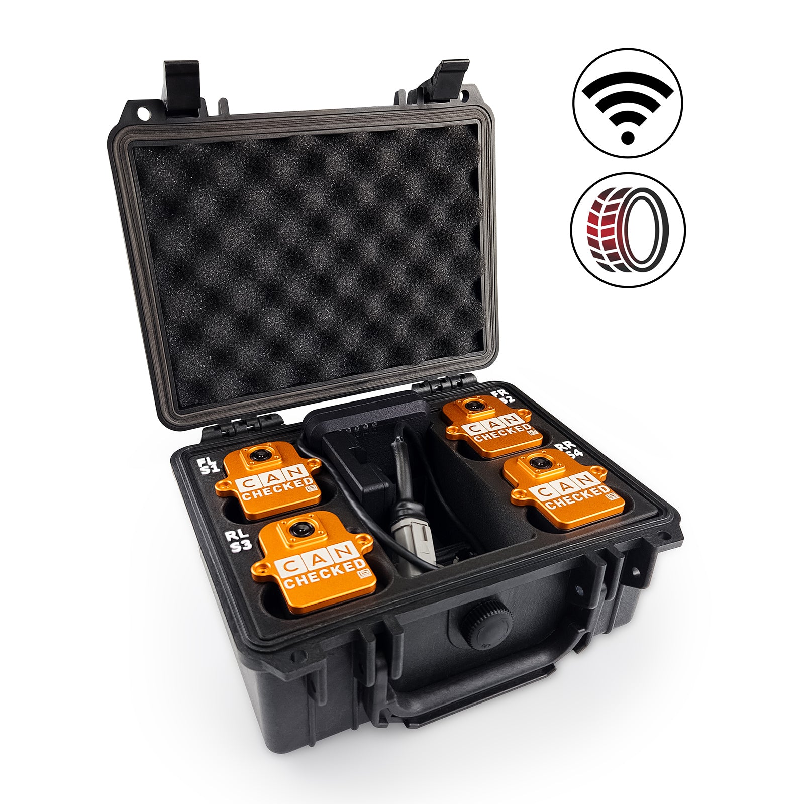 CANchecked TMU04 - Tyre / Set Temp Monitoring - Wireless with Charging box
