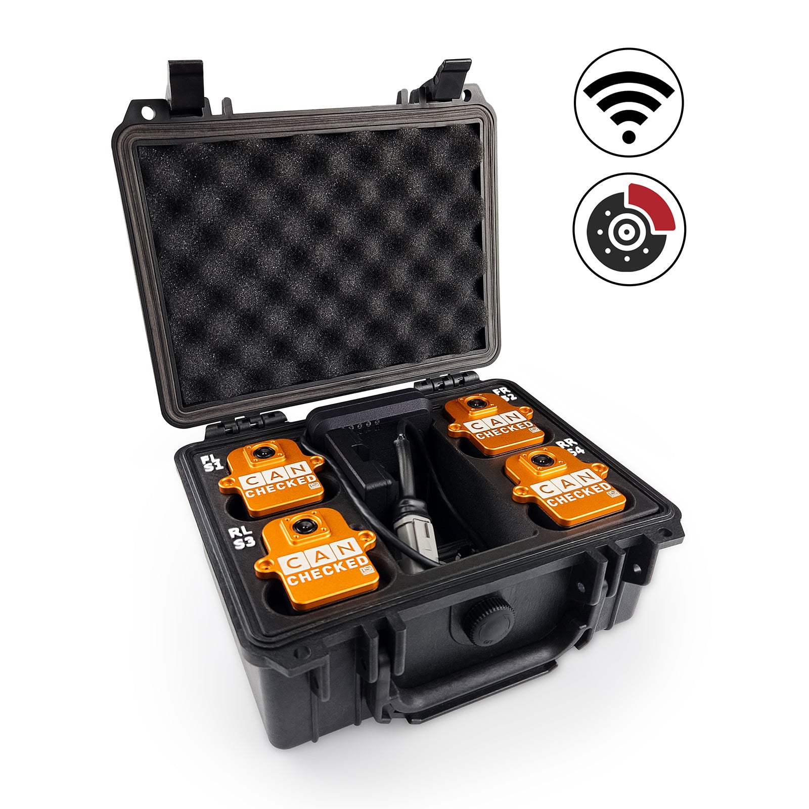 CANchecked BMU04 - Brake / Set Temp Monitoring - Wireless with Charging Box