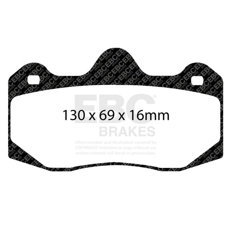 EBC Rear YellowStuff Brake Pads - Aston Martin Vanquish / Aston Martin Vanquish S (DP4049R) — view 2