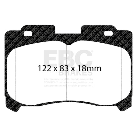 EBC Front RedStuff Brake Pads - Toyota Supra (not UK) / Toyota (australia And New Zealand) Supra (DP31004C) — view 2