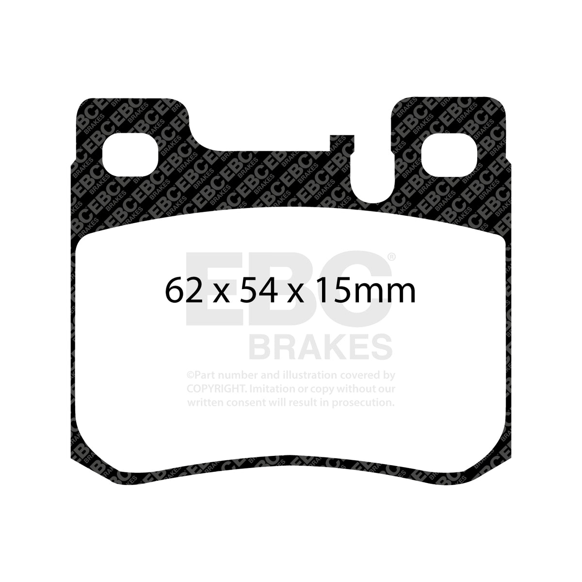 EBC Rear YellowStuff Brake Pads - Mercedes-Benz SLK (R170) / Mercedes-Benz C-Class (W202) (DP41026R) — view 2
